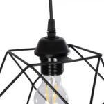 GLOBOSTAR® SOLIS 201-0045 Vintage Κρεμαστό Φωτιστικό Οροφής με Ντουί 1 x E27 AC 220-240V IP20 - Μαύρο - Μ25 x Π25 x Υ24cm - Image 9