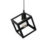 GLOBOSTAR® DISE 201-0049 Μοντέρνο Κρεμαστό Φωτιστικό Οροφής με Ντουί 1 x E27 AC 220-240V IP20 - Μαύρο - Μ28 x Π28 x Υ29cm