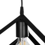 GLOBOSTAR® DISE 201-0049 Μοντέρνο Κρεμαστό Φωτιστικό Οροφής με Ντουί 1 x E27 AC 220-240V IP20 - Μαύρο - Μ28 x Π28 x Υ29cm - Image 9