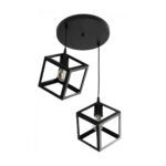 GLOBOSTAR® DISE 201-0050 Μοντέρνο Κρεμαστό Φωτιστικό Οροφής με Ντουί 2 x E27 AC 220-240V IP20 - Μαύρο - Μ50 x Π30 x Υ50cm - Image 5