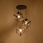 GLOBOSTAR® DISE 201-0051 Μοντέρνο Κρεμαστό Φωτιστικό Οροφής με Ντουί 3 x E27 AC 220-240V IP20 - Μαύρο - Μ48 x Π48 x Υ65cm - Image 3