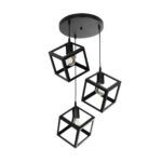 GLOBOSTAR® DISE 201-0051 Μοντέρνο Κρεμαστό Φωτιστικό Οροφής με Ντουί 3 x E27 AC 220-240V IP20 - Μαύρο - Μ48 x Π48 x Υ65cm - Image 5