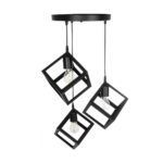 GLOBOSTAR® DISE 201-0051 Μοντέρνο Κρεμαστό Φωτιστικό Οροφής με Ντουί 3 x E27 AC 220-240V IP20 - Μαύρο - Μ48 x Π48 x Υ65cm - Image 6