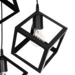 GLOBOSTAR® DISE 201-0051 Μοντέρνο Κρεμαστό Φωτιστικό Οροφής με Ντουί 3 x E27 AC 220-240V IP20 - Μαύρο - Μ48 x Π48 x Υ65cm - Image 8