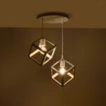 GLOBOSTAR® DISE 201-0053 Μοντέρνο Κρεμαστό Φωτιστικό Οροφής με Ντουί 2 x E27 AC 220-240V IP20 - Λευκό - Μ50 x Π30 x Υ50cm - Image 3