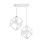 GLOBOSTAR® DISE 201-0053 Μοντέρνο Κρεμαστό Φωτιστικό Οροφής με Ντουί 2 x E27 AC 220-240V IP20 - Λευκό - Μ50 x Π30 x Υ50cm - Image 4