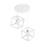 GLOBOSTAR® DISE 201-0053 Μοντέρνο Κρεμαστό Φωτιστικό Οροφής με Ντουί 2 x E27 AC 220-240V IP20 - Λευκό - Μ50 x Π30 x Υ50cm - Image 5