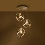 GLOBOSTAR® DISE 201-0054 Μοντέρνο Κρεμαστό Φωτιστικό Οροφής με Ντουί 3 x E27 AC 220-240V IP20 - Λευκό - Μ48 x Π48 x Υ65cm - Image 3