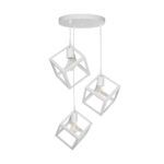 GLOBOSTAR® DISE 201-0054 Μοντέρνο Κρεμαστό Φωτιστικό Οροφής με Ντουί 3 x E27 AC 220-240V IP20 - Λευκό - Μ48 x Π48 x Υ65cm - Image 4