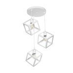 GLOBOSTAR® DISE 201-0054 Μοντέρνο Κρεμαστό Φωτιστικό Οροφής με Ντουί 3 x E27 AC 220-240V IP20 - Λευκό - Μ48 x Π48 x Υ65cm - Image 5