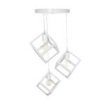 GLOBOSTAR® DISE 201-0054 Μοντέρνο Κρεμαστό Φωτιστικό Οροφής με Ντουί 3 x E27 AC 220-240V IP20 - Λευκό - Μ48 x Π48 x Υ65cm - Image 6