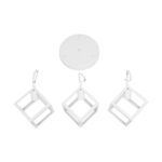 GLOBOSTAR® DISE 201-0054 Μοντέρνο Κρεμαστό Φωτιστικό Οροφής με Ντουί 3 x E27 AC 220-240V IP20 - Λευκό - Μ48 x Π48 x Υ65cm - Image 10