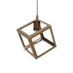 GLOBOSTAR® DISE 201-0055 Μοντέρνο Κρεμαστό Φωτιστικό Οροφής με Ντουί 1 x E27 AC 220-240V IP20 - Χρυσό - Μ28 x Π28 x Υ31cm