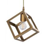 GLOBOSTAR® DISE 201-0055 Μοντέρνο Κρεμαστό Φωτιστικό Οροφής με Ντουί 1 x E27 AC 220-240V IP20 - Χρυσό - Μ28 x Π28 x Υ31cm - Image 7