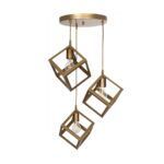 GLOBOSTAR® DISE 201-0057 Μοντέρνο Κρεμαστό Φωτιστικό Οροφής με Ντουί 3 x E27 AC 220-240V IP20 - Χρυσό - Μ48 x Π48 x Υ65cm - Image 4