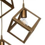 GLOBOSTAR® DISE 201-0057 Μοντέρνο Κρεμαστό Φωτιστικό Οροφής με Ντουί 3 x E27 AC 220-240V IP20 - Χρυσό - Μ48 x Π48 x Υ65cm - Image 8