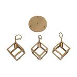 GLOBOSTAR® DISE 201-0057 Μοντέρνο Κρεμαστό Φωτιστικό Οροφής με Ντουί 3 x E27 AC 220-240V IP20 - Χρυσό - Μ48 x Π48 x Υ65cm - Image 10