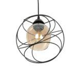 GLOBOSTAR® GLINDER 201-0068 Vintage Κρεμαστό Φωτιστικό Οροφής με Ντουί 1 x E27 AC 220-240V IP20 - Μαύρο & Μελί - Μ25 x Π18 x Υ24cm - Image 6