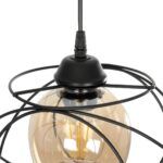 GLOBOSTAR® GLINDER 201-0068 Vintage Κρεμαστό Φωτιστικό Οροφής με Ντουί 1 x E27 AC 220-240V IP20 - Μαύρο & Μελί - Μ25 x Π18 x Υ24cm - Image 9