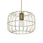 GLOBOSTAR® LUCANA 201-0074 Vintage Κρεμαστό Φωτιστικό Οροφής με Ντουί 1 x E27 AC 220-240V IP20 - Χρυσό - Μ29 x Π29 x Υ23cm