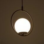 GLOBOSTAR® CIRCLE 201-0075 Vintage Κρεμαστό Φωτιστικό Οροφής με Ντουί 1 x E27 AC 220-240V IP20 - Μαύρο & Λευκό - Μ26 x Π26 x Υ29cm - Image 3