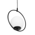 GLOBOSTAR® CIRCLE 201-0075 Vintage Κρεμαστό Φωτιστικό Οροφής με Ντουί 1 x E27 AC 220-240V IP20 - Μαύρο & Λευκό - Μ26 x Π26 x Υ29cm - Image 6