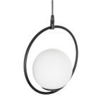 GLOBOSTAR® CIRCLE 201-0075 Vintage Κρεμαστό Φωτιστικό Οροφής με Ντουί 1 x E27 AC 220-240V IP20 - Μαύρο & Λευκό - Μ26 x Π26 x Υ29cm - Image 7