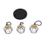 GLOBOSTAR® NOVARAY 201-0083 Vintage Κρεμαστό Φωτιστικό Οροφής με Ντουί 3 x E27 AC 220-240V IP20 - Μαύρο & Χρυσό - Μ40 x Π40 x Υ50cm - Image 10