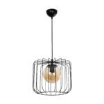 GLOBOSTAR® FLAMIA 201-0099 Vintage Κρεμαστό Φωτιστικό Οροφής με Ντουί 1 x E27 AC 220-240V IP20 - Μαύρο & Μελί - Μ31 x Π31 x Υ29cm - Image 4