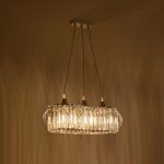 GLOBOSTAR® RAZIA 201-0101 Vintage Κρεμαστό Φωτιστικό Οροφής με Ντουί 3 x E27 AC 220-240V IP20 - Ασημί & Διάφανο - Μ60 x Π30 x Υ25cm - Image 3