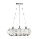 GLOBOSTAR® RAZIA 201-0101 Vintage Κρεμαστό Φωτιστικό Οροφής με Ντουί 3 x E27 AC 220-240V IP20 - Ασημί & Διάφανο - Μ60 x Π30 x Υ25cm - Image 4