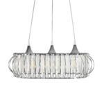 GLOBOSTAR® RAZIA 201-0101 Vintage Κρεμαστό Φωτιστικό Οροφής με Ντουί 3 x E27 AC 220-240V IP20 - Ασημί & Διάφανο - Μ60 x Π30 x Υ25cm - Image 7