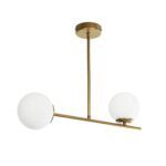 GLOBOSTAR® GLOBUS 201-0119 Μοντέρνο Φωτιστικό Οροφής με Ντουί 2 x E27 AC 220-240V IP20 - Λευκό & Χρυσό - Μ65 x Π15 x Υ23cm