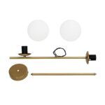 GLOBOSTAR® GLOBUS 201-0119 Μοντέρνο Φωτιστικό Οροφής με Ντουί 2 x E27 AC 220-240V IP20 - Λευκό & Χρυσό - Μ65 x Π15 x Υ23cm - Image 10