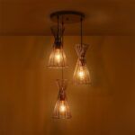 GLOBOSTAR® FLIXIO 201-0126 Vintage Κρεμαστό Φωτιστικό Οροφής με Ντουί 3 x E27 AC 220-240V IP20 - Χρυσό - Μ40 x Π40 x Υ70cm - Image 3