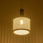 GLOBOSTAR® NETO 201-0129 Μοντέρνο Κρεμαστό Φωτιστικό Οροφής με Ντουί 1 x E27 AC 220-240V IP20 - Χρυσό & Λευκό - Μ18 x Π18 x Υ70cm - Image 2