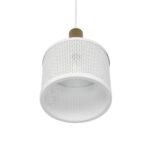 GLOBOSTAR® NETO 201-0129 Μοντέρνο Κρεμαστό Φωτιστικό Οροφής με Ντουί 1 x E27 AC 220-240V IP20 - Χρυσό & Λευκό - Μ18 x Π18 x Υ70cm - Image 5