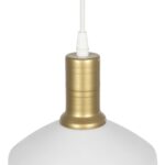 GLOBOSTAR® NETO 201-0129 Μοντέρνο Κρεμαστό Φωτιστικό Οροφής με Ντουί 1 x E27 AC 220-240V IP20 - Χρυσό & Λευκό - Μ18 x Π18 x Υ70cm - Image 7