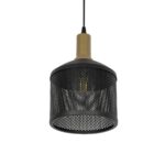 GLOBOSTAR® NETO 201-0130 Μοντέρνο Κρεμαστό Φωτιστικό Οροφής με Ντουί 1 x E27 AC 220-240V IP20 - Χρυσό & Μαύρο - Μ18 x Π18 x Υ70cm