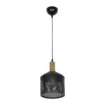 GLOBOSTAR® NETO 201-0130 Μοντέρνο Κρεμαστό Φωτιστικό Οροφής με Ντουί 1 x E27 AC 220-240V IP20 - Χρυσό & Μαύρο - Μ18 x Π18 x Υ70cm - Image 3