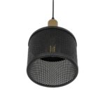 GLOBOSTAR® NETO 201-0130 Μοντέρνο Κρεμαστό Φωτιστικό Οροφής με Ντουί 1 x E27 AC 220-240V IP20 - Χρυσό & Μαύρο - Μ18 x Π18 x Υ70cm - Image 5