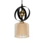 GLOBOSTAR® ZENIA 201-0134 Vintage Κρεμαστό Φωτιστικό Οροφής με Ντουί 1 x E27 AC 220-240V IP20 - Μαύρο - Μ16 x Π16 x Υ70cm