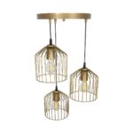 GLOBOSTAR® FLIXIO 201-0138 Vintage Κρεμαστό Φωτιστικό Οροφής με Ντουί 3 x E27 AC 220-240V IP20 - Χρυσό - Μ30 x Π30 x Υ70cm - Image 5