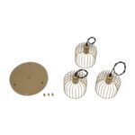 GLOBOSTAR® FLIXIO 201-0138 Vintage Κρεμαστό Φωτιστικό Οροφής με Ντουί 3 x E27 AC 220-240V IP20 - Χρυσό - Μ30 x Π30 x Υ70cm - Image 8