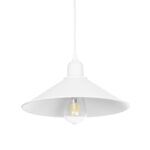 GLOBOSTAR® FERRO 203-0085 Μοντέρνο Κρεμαστό Φωτιστικό Οροφής με Ντουί 1 x E27 AC 220-240V IP20 - Λευκό - Μ30 x Π30 x Υ15cm