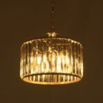 GLOBOSTAR® GLAMOROUS 203-0094 Κλασικό Κρεμαστό Φωτιστικό Οροφής με Ντουί 3 x E27 AC 220-240V IP20 - Χρυσό & Διάφανο - Μ28 x Π28 x Υ21.5cm - Image 3