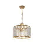 GLOBOSTAR® GLAMOROUS 203-0094 Κλασικό Κρεμαστό Φωτιστικό Οροφής με Ντουί 3 x E27 AC 220-240V IP20 - Χρυσό & Διάφανο - Μ28 x Π28 x Υ21.5cm - Image 4