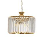 GLOBOSTAR® GLAMOROUS 203-0094 Κλασικό Κρεμαστό Φωτιστικό Οροφής με Ντουί 3 x E27 AC 220-240V IP20 - Χρυσό & Διάφανο - Μ28 x Π28 x Υ21.5cm - Image 5