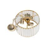 GLOBOSTAR® GLAMOROUS 203-0094 Κλασικό Κρεμαστό Φωτιστικό Οροφής με Ντουί 3 x E27 AC 220-240V IP20 - Χρυσό & Διάφανο - Μ28 x Π28 x Υ21.5cm - Image 10