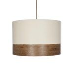 GLOBOSTAR® ZYKLUS 203-0103 Μοντέρνο Κρεμαστό Φωτιστικό Οροφής με Ντουί 1 x E27 AC 220-240V IP20 - Μπεζ & Καφέ - Μ36 x Π36 x Υ25cm - Image 5